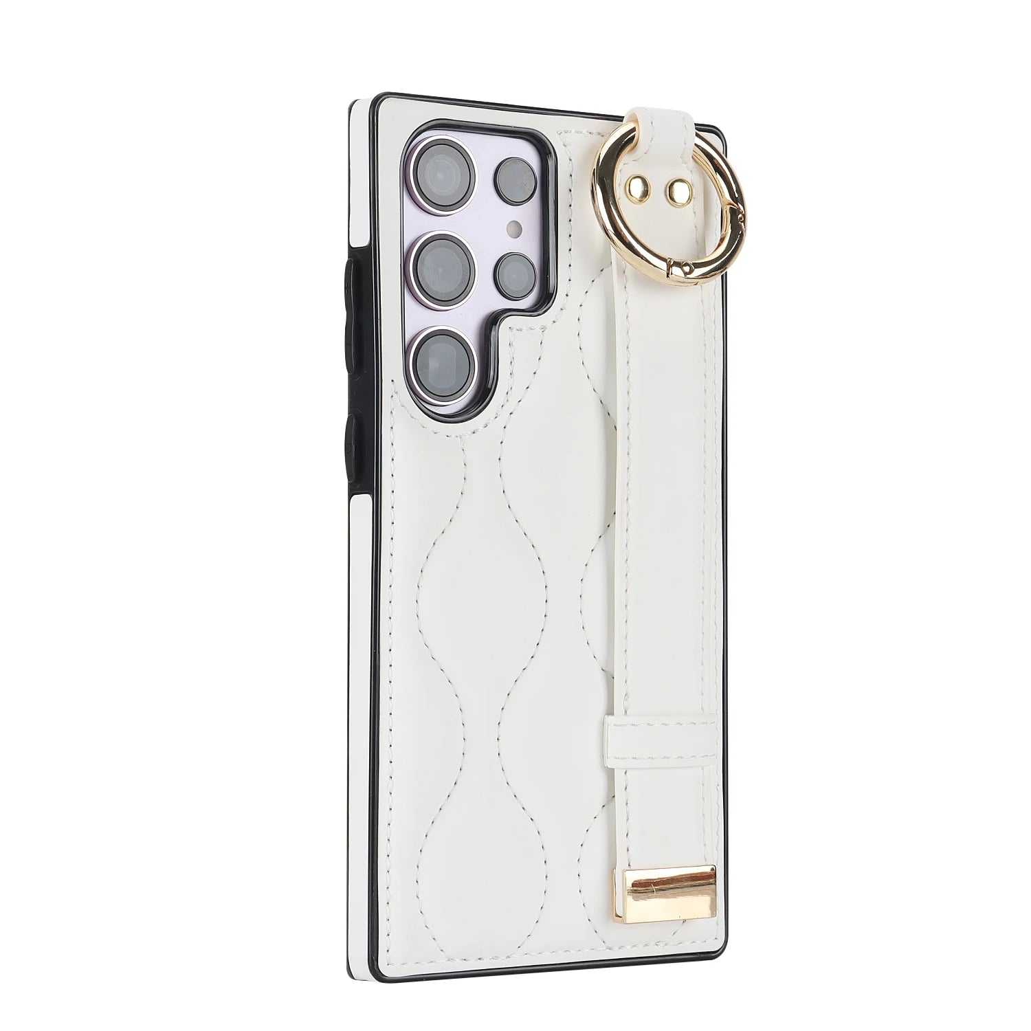 Shockproof Leather Phone Case with Wrist Strap & Ring for Samsung Galaxy S23 Series