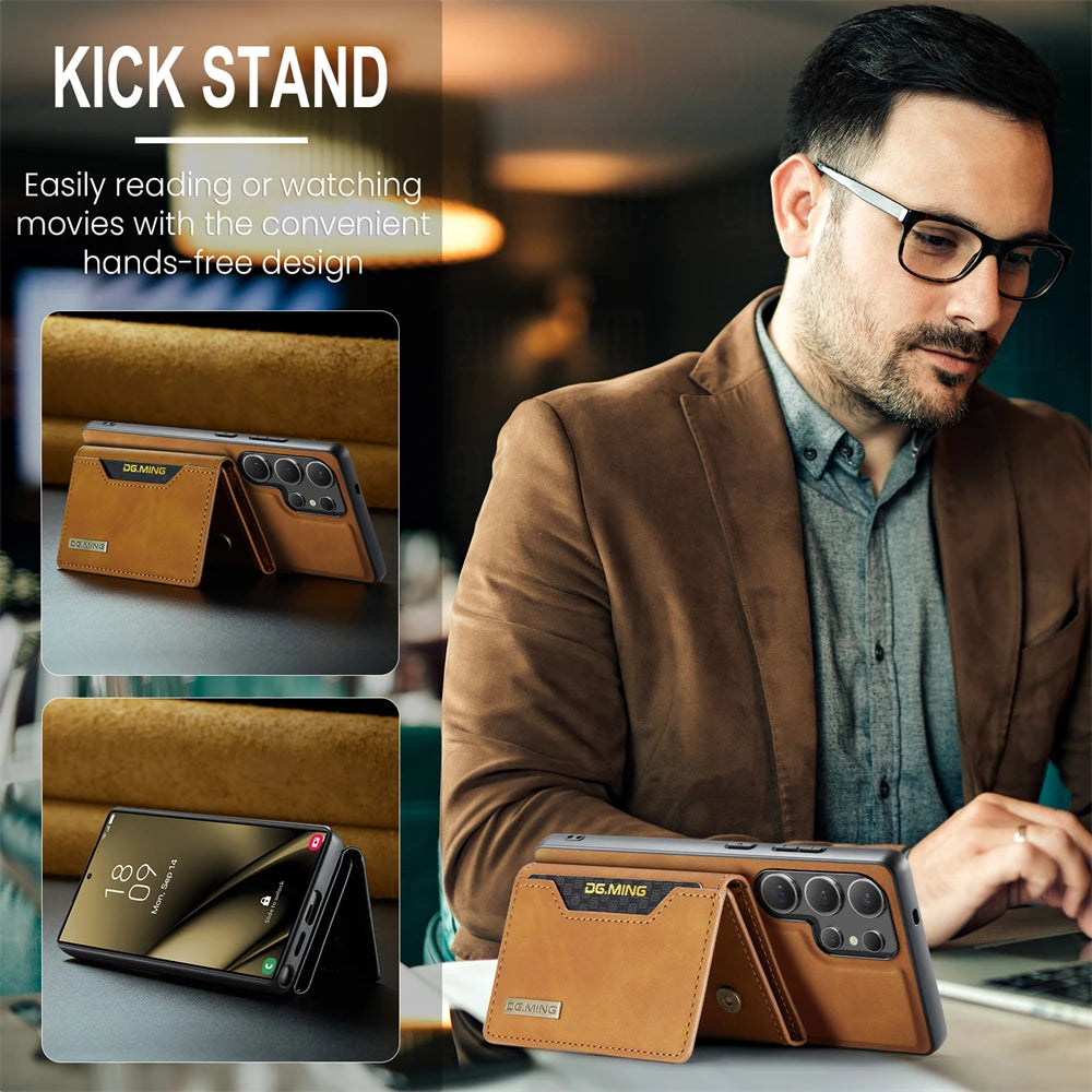 2-in-1 Detachable Magnetic Wallet Leather Case for Samsung Galaxy S25 Series