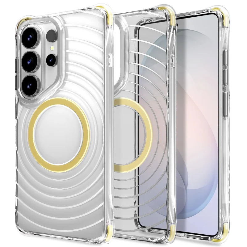 Transparent Magnetic Case with Four-Corner Airbag Shock Absorption for Samsung Galaxy S26 Ultra
