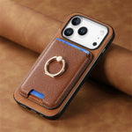 Premium Leather MagSafe Case with Detachable Card Slot for iPhone 17 Series