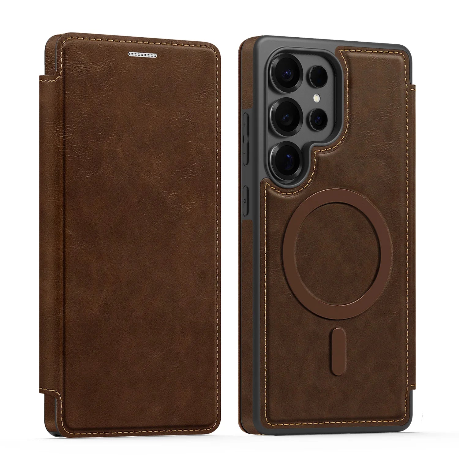 Samsung Galaxy S24 Series PU Leather Flip Magnetic Case with Card Holder