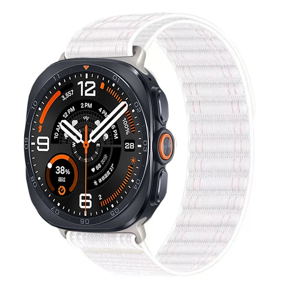 Breathable Nylon Fabric Watch Band with Hook-and-Loop Fastener for Samsung Galaxy Watch Ultra 2