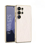 Electroplated Leather Protective Case for Samsung Galaxy S25 Ultra