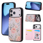 Floral Embossed Leather Wallet Case for iPhone 17 Series