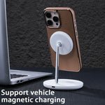 Soft Edge Leather Plating MagSafe Case for iPhone 16 Series