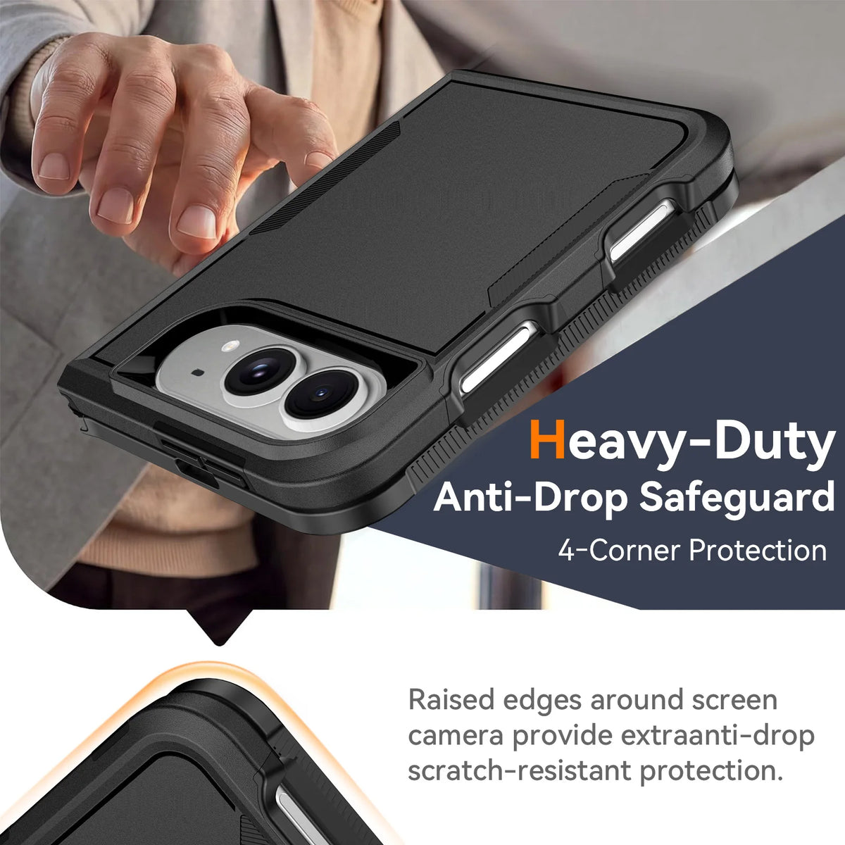 Dual Layer Shockproof Bumper Case with Four-Corner Guards for iPhone Duo
