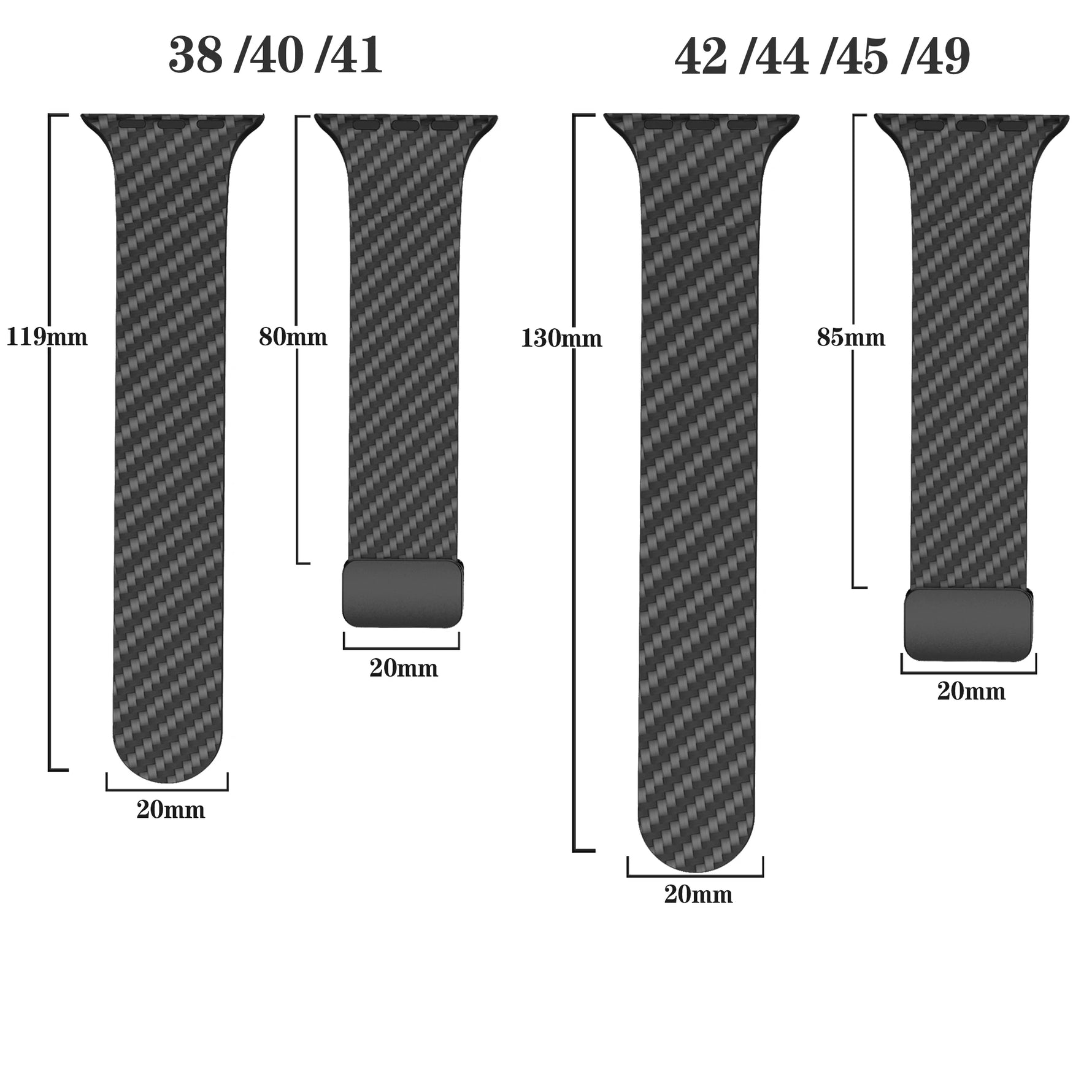 Carbon Fiber Pattern Magnetic Straps for Apple Watch
