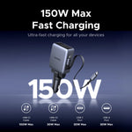 UGREEN 150W Dual Retractable Cable Car Charger
