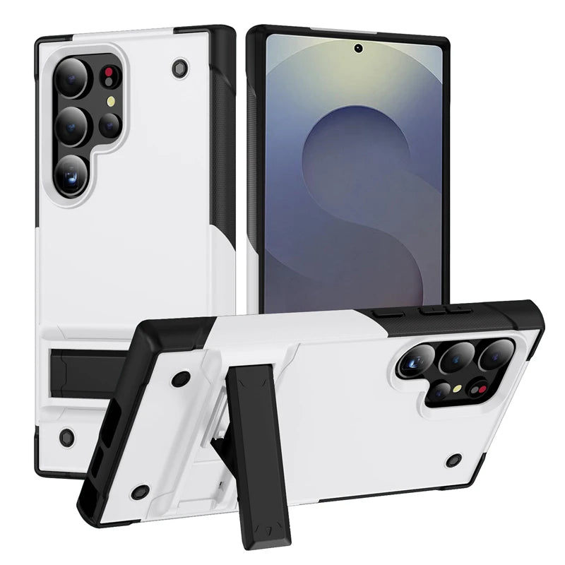 Rugged Armor Case with Kickstand for Samsung Galaxy S25 Series