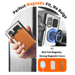 Shockproof Aluminum Bumper Case with 360° Rotating Ring Kickstand for Samsung Galaxy Z Fold 8