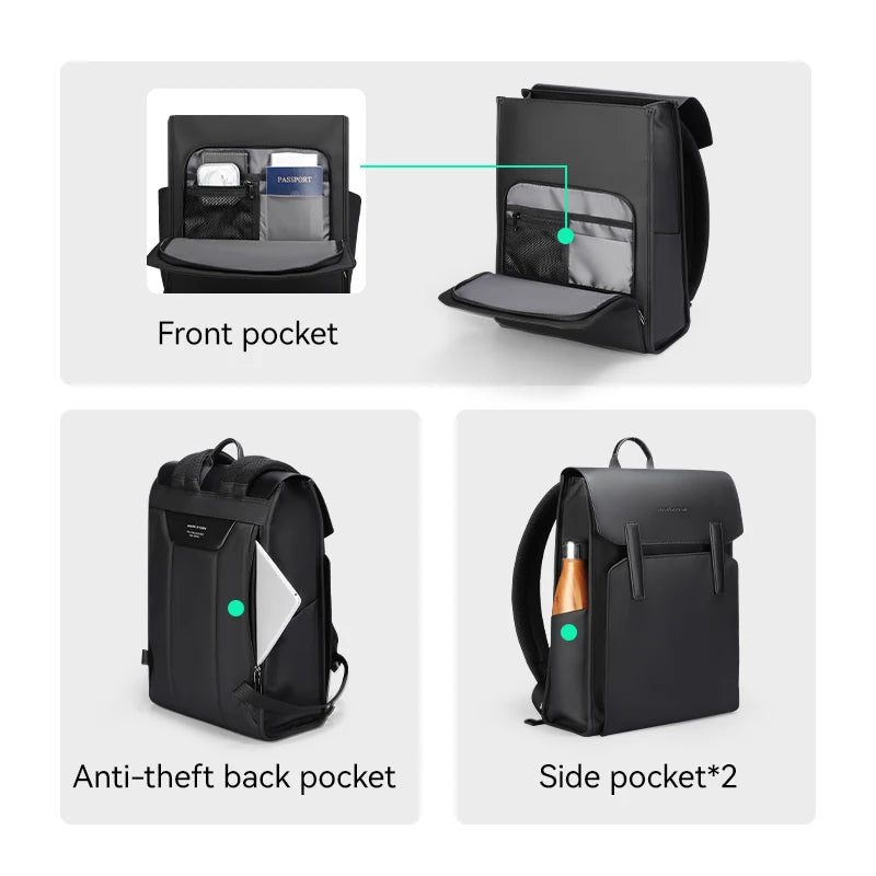 Waterproof Leather Laptop Backpack