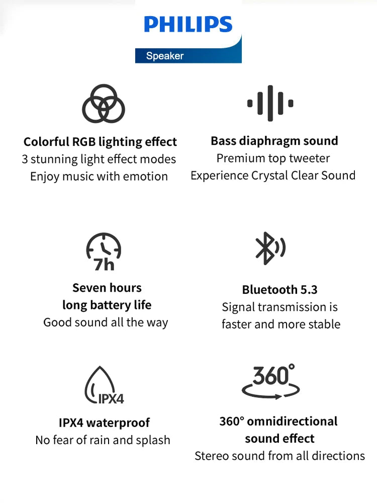 Philips TAS2307 Wireless Bluetooth 5.3 Speaker