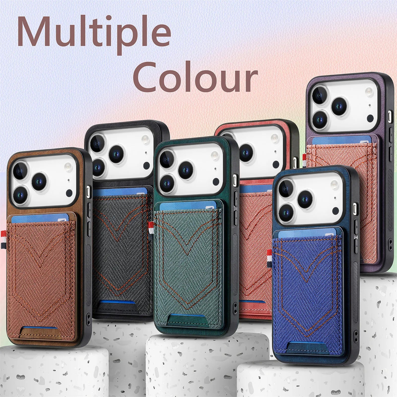 Vintage Cowboy Pattern Leather Wallet Case with Vertical Card Holder for iPhone 17 Series