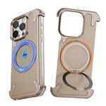 Luxury Slim Leather Case with 360° Magnetic Ring Stand for iPhone 16 Pro & iPhone 16 Pro Max