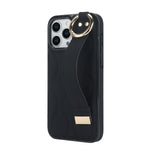 Shockproof Leather Phone Case with Wrist Strap & Ring for iPhone 16 Series