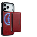 2-in-1 Detachable PU Leather MagSafe Case with RFID Card Slot for iPhone 17 Series