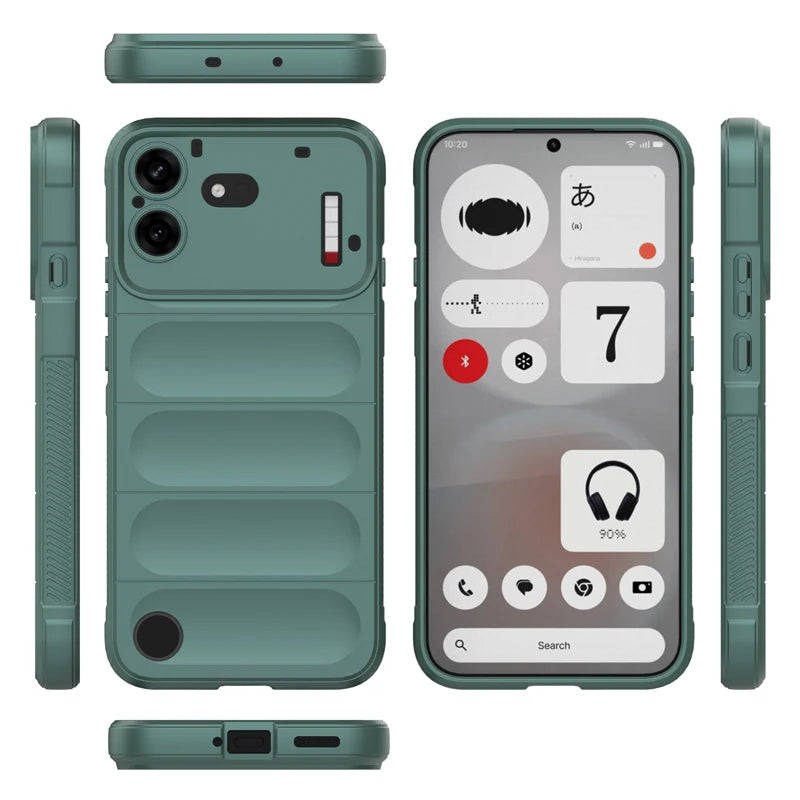 Shockproof Soft Silicone Bumper Case with Foldable Kickstand for Nothing Phone (4b)