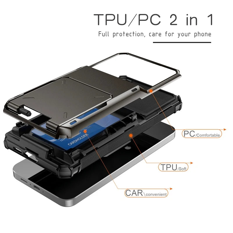 Heavy Duty Armor Wallet Phone Case for Samsung Galaxy A56