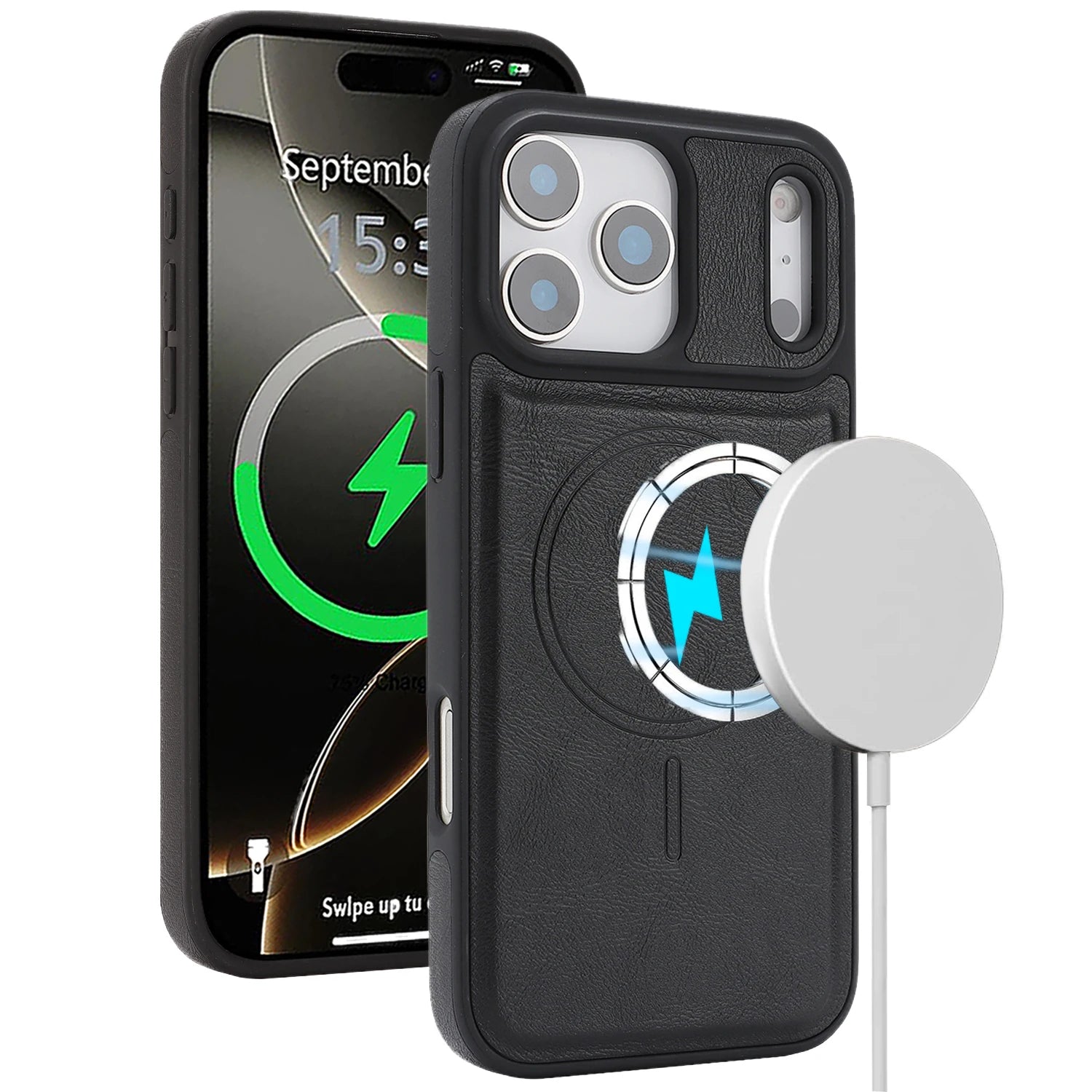 MagSafe Compatible Slim Leather Case for iPhone 17 Series