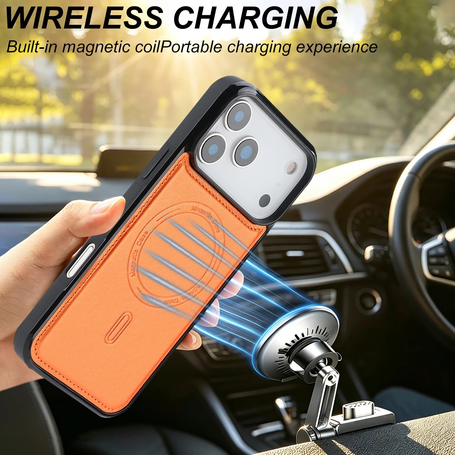 Premium Shockproof Leather MagSafe Case with Multi Card Wallet for iPhone 17 Series