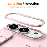 Soft-Touch Silicone Kickstand Case with Integrated Finger Ring Strap for iPhone Duo