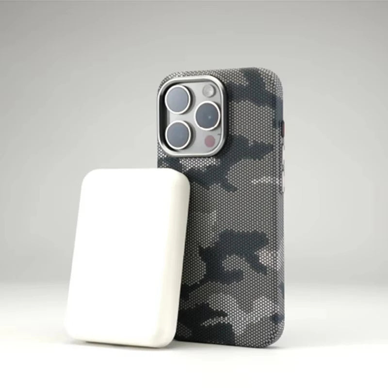 Rugged Camouflage Graffiti MagSafe Case with Alloy Lens Frame for iPhone 16 Series