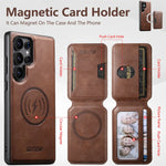 Magnetic Leather Case with Detachable Card Holder for Samsung Galaxy S25 Ultra