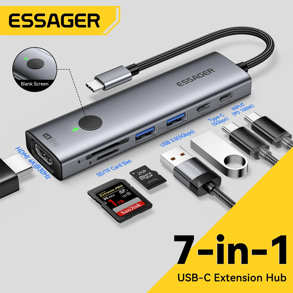 Essager USB-C 7-in-1 Multiport Adapter