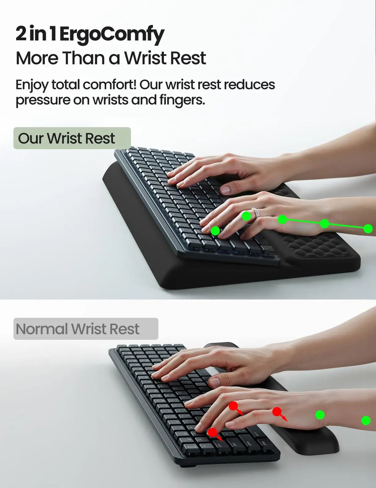 Dual-Angle Keyboard Riser With Quilted Wrist Pad