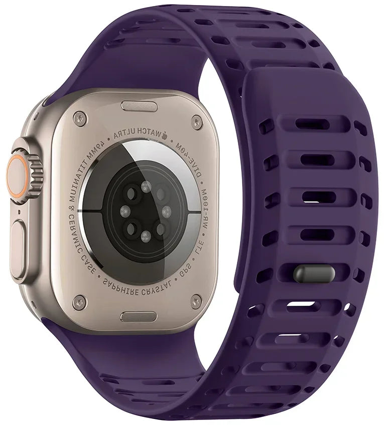 Breathable Silicone Band with Magnetic Clasp for Apple Watch