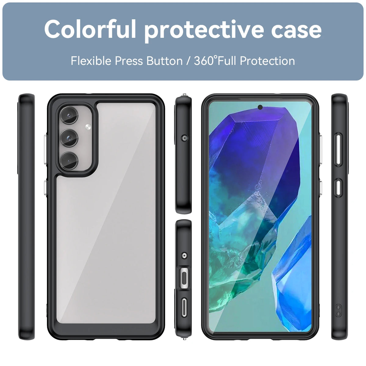 Colored Frame Transparent Bumper Case for Samsung Galaxy A37