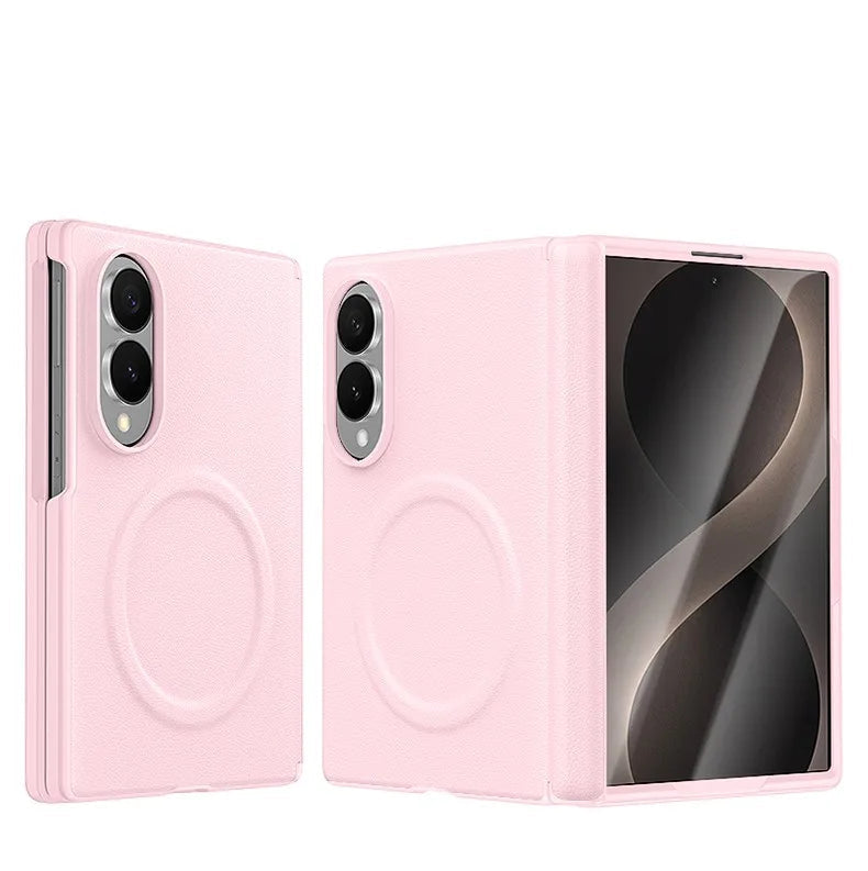 Luxury Magnetic Vegan Leather Case with Screen Protector for Samsung Galaxy Z Fold 8