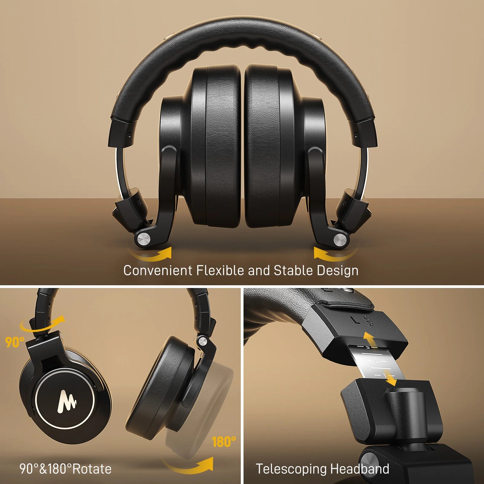 MAONO MH700 50mm Professional Studio Monitoring Headphones