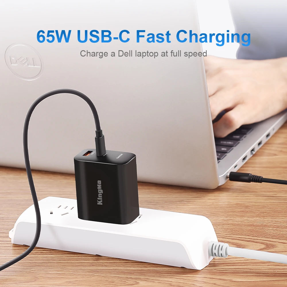 KingMa Portable 65W GaN PD Charger for Dell Laptops