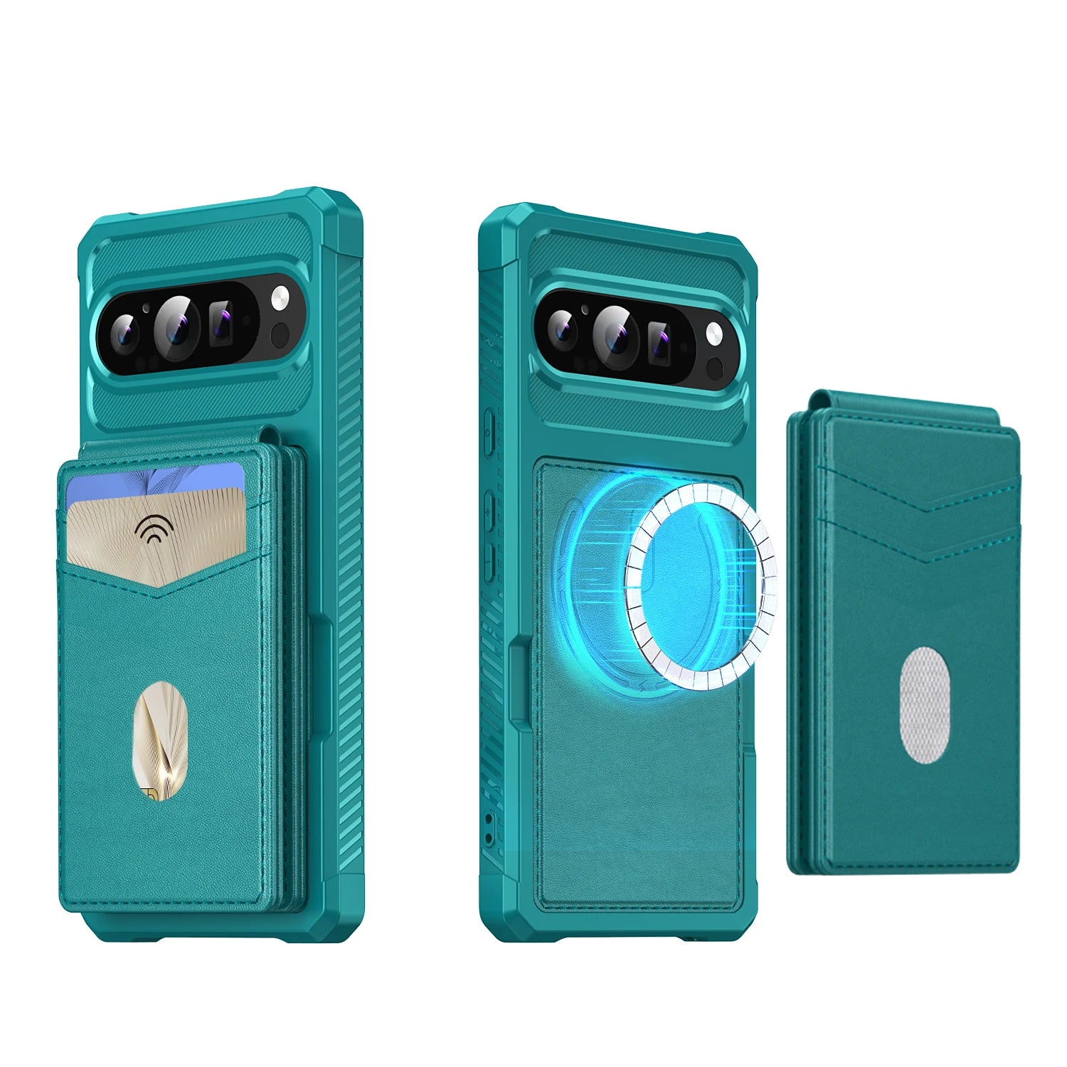 Premium Magnetic Leather Case with Detachable Card Holder for Google Pixel 9 Series