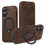 MagSafe Compatible Leather Flip Case for iPhone 17 Series