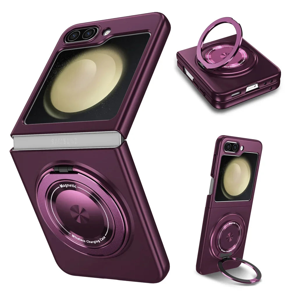 Samsung Galaxy Z Flip 6 Magnetic Case with 360° Rotating Stand