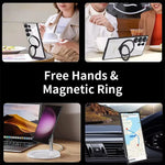 Samsung Galaxy S25 Series Shockproof Clear Magnetic Case with 360° Rotating Ring Stand