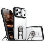 Shockproof Armor Case with Sliding Camera Cover and Kickstand for iPhone 17 Series