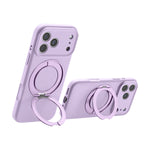 Liquid Silicone MagSafe Case with Rotating Ring Holder for iPhone 17 Series