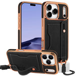 Lychee Grain Leather Crossbody Case with Detachable Neck Strap for iPhone 17 Series