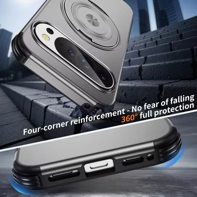 Shockproof TPU and PC Case with 360° Rotating Magnetic Ring for Google Pixel 10 Series