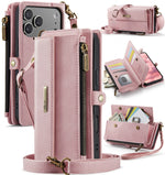 Leather Crossbody Wallet Case with Detachable Wrist Lanyard for iPhone 18 Series