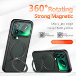 Shockproof Frosted PC TPU Magnetic Case with 360-Degree Rotating Ring Holder for Xiaomi 17 Series