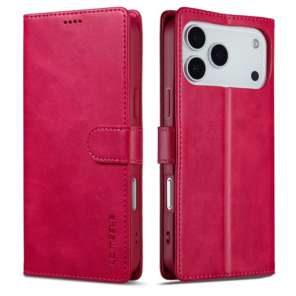iPhone 17 Series Leather Flip Wallet Case