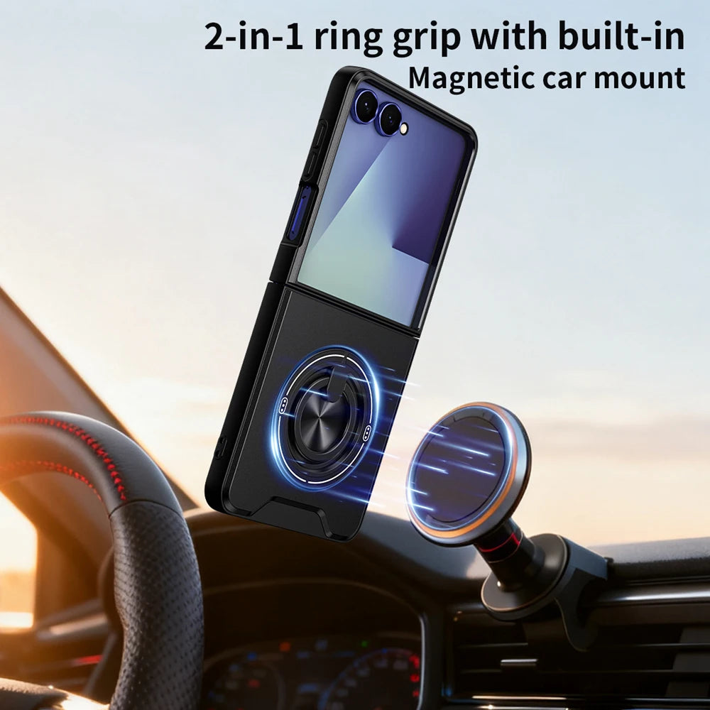 Shockproof Foldable Case with 360° Rotating Ring Stand for Samsung Galaxy Z Flip 8