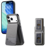 Multi-Functional Twill Weave Leather Wallet Case with Up-Down Opening & RFID Protection for iPhone 17 Series