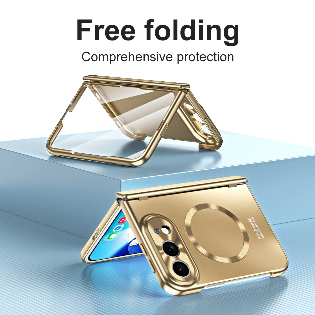 Electroplated Hinge Protection Case with Built-In Stand for iPhone Duo
