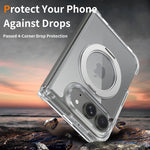 Shockproof Transparent MagSafe Case with 360° Rotating Ring Stand for iPhone Duo