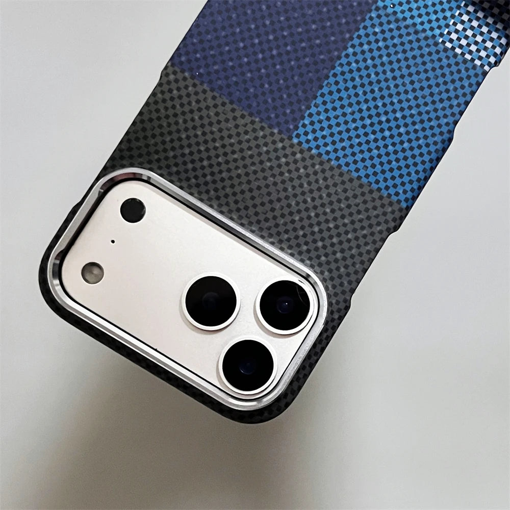 Colorful Carbon Fiber MagSafe Case with Metal Lens Frame for iPhone 17 Series